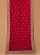 Red Groom Wear Dupatta In Chanderi Fabric